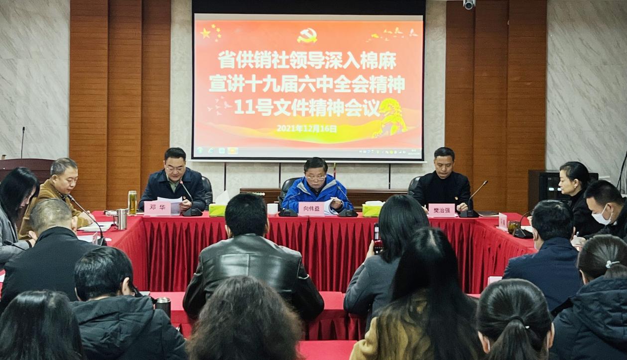 省供销社领导深入ayx爱游戏集团宣讲党的十九届六中全会精神